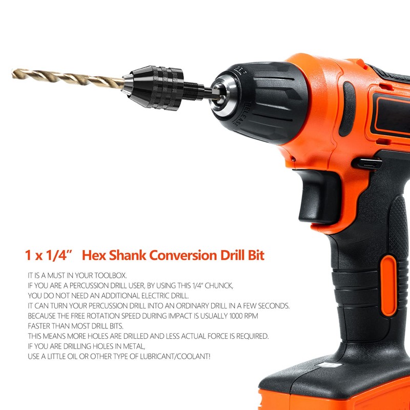 0.3-6.5mm Keyless Drill Chuck Conversion Tool Adapter, Mellbree Drill Chuck