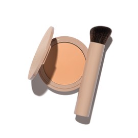 No Makeup Makeup Long-Lasting Lightweight Foundation & Brush Duo | Cruelty-Free, Fragrance-Free, Buildable, Transfer-Proof Makeup (Light)