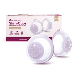 Rumble Tuff Slim-Cups Wearable Hands-Free Collection Cups, 5oz Capacity, 3 Easy to Clean Parts - Include 19mm & 21mm Real Hard Flange, Compatible with Most Electric Breast Pumps, Box of 2