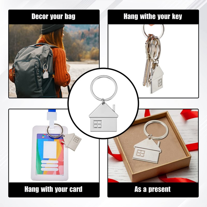 Taiyin 15 Pcs House Key Chain House Shaped Pendant Keychains