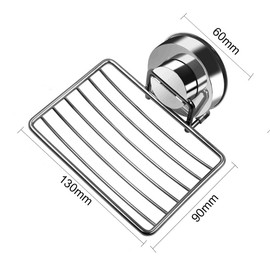 Ulable Stainless Steel Soap Holder, Bathroom Vacuum Suction Cup Wall Mounted Soap Dish, Waterproof and Rustproof for Shower, Bathroom, Tub or kitchen Sink 2 Pack (Silver)