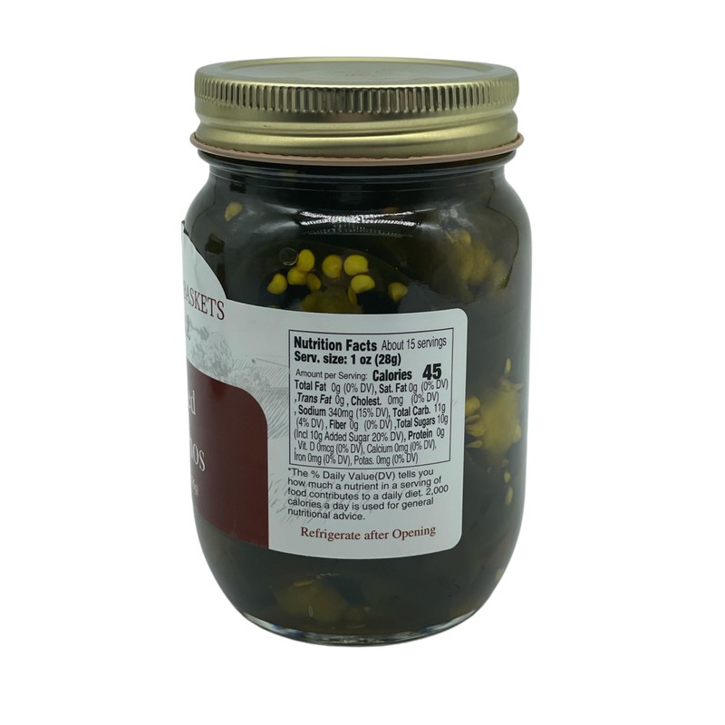 Amish Candied Jalapenos Non GMO Vegan All Natural - 15