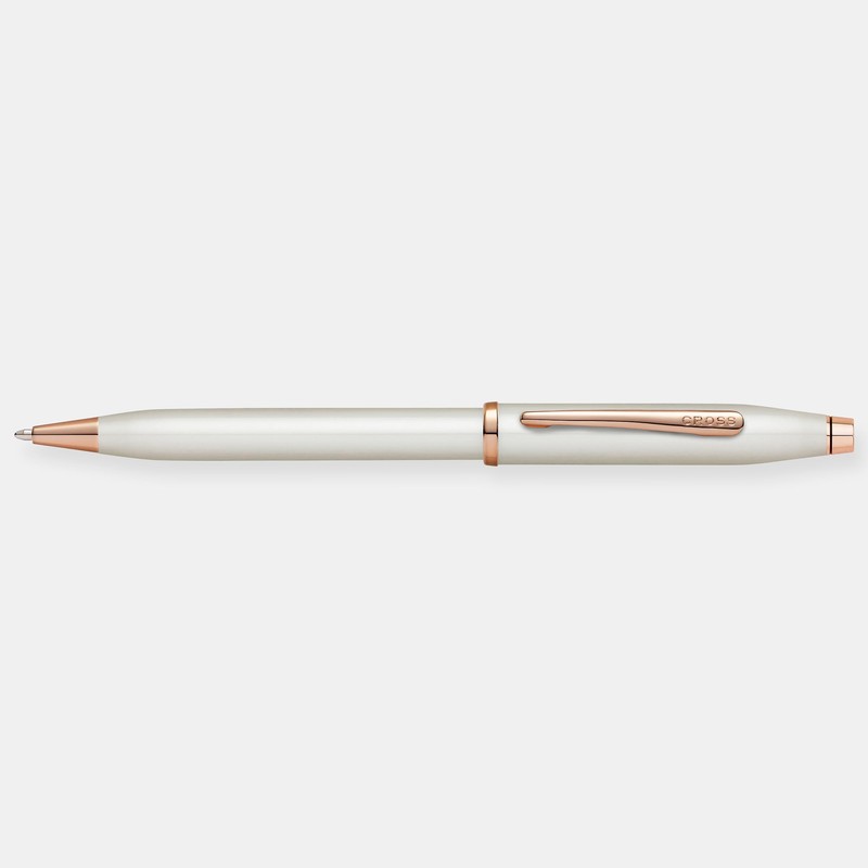 THINGS REMEMBERED Cross Century White Lacquer and Rose Gold Ballpoint