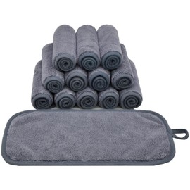 Paos desmaquillantes para cara, ojos, labios, almohadillas desmaquillantes reutilizables, paos de limpieza facial de microfibra suave, 6 x 12...      