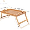RoyalHouse Premium Bamboo Bed Tray, Breakfast Tray with Folding Legs,