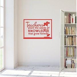 33"x24" Teachers Plant Seeds of Knowledge That Grow Forever Gift Learn Student Teaching Class Wall Decal Sticker Art Mural Home Decor