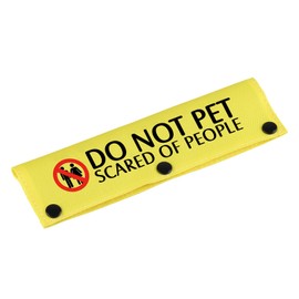 Funny Dog Leash Sleeve Do Not Pet Scared Of People Dog Leash Wrap Sleeve Alert Tag Pet Birthday Gift (Scared People-YE Sleeve)