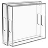 2 Pack Serving Tray with Handles, Clear Acrylic Tray for