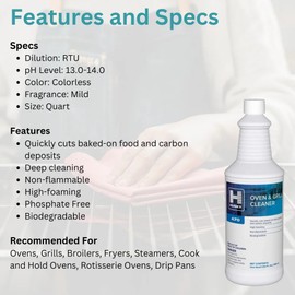 Husky 470 Oven & Grill Cleaner, 32 oz | Heavy Duty Degreaser Spray for Stovetops, Fryers & Kitchen Equipment | Powerful Grease Remover for Commercial & Home Use