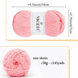 NICEEC 300g Soft Assorted Colors Yarn - Sport Weight,100% Acrylic, 4 Ply, Bonbons Yarn for Crochet & Knit, DIY Project Starter Kit for Kids or Adults(Total 870yds) - Series 13