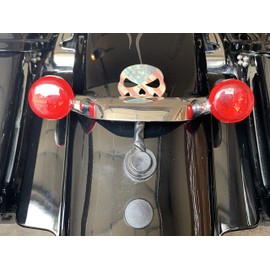Kustom Cycle Parts Rustic American Flag Skull Compatible With Harley Davidson Road Glide & Street Glide Rear Reflector Replacement. Replace reflector above the rear tail light. PART IS NON-REFLECTIVE