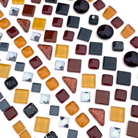 LITMIND Assorted Black Irregular Crystal Mosaic Tiles, 9oz Value Pack - Perfect for Art Crafts, Mosaic Making Projects, Home Decor, and More