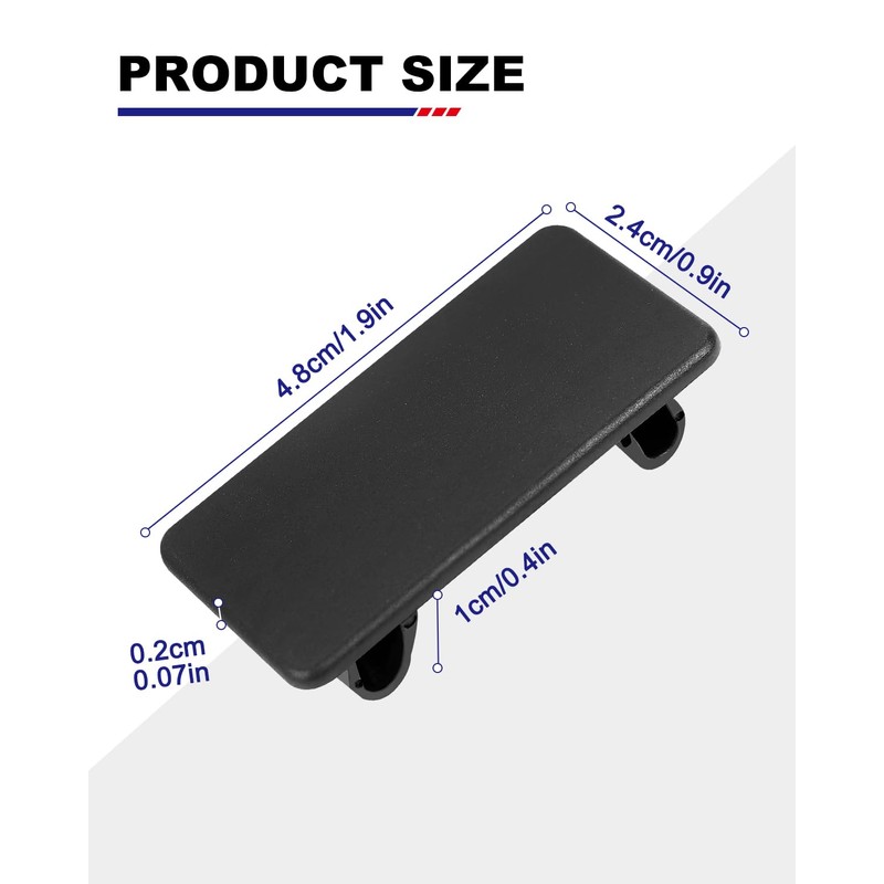 AutoEC 4pcs Rocker Switch Panel Black ABS Rectangular Blank Snap-in