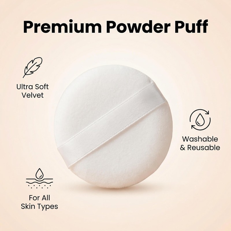 6 Pcs 3 Inch Powder Puffs for Body Powder, Large