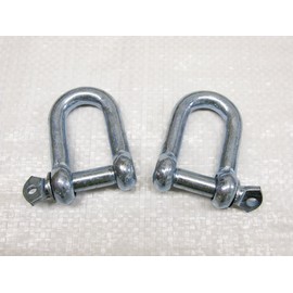 x2 8MM Galvanised Steel Commercial Dee Shackles