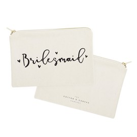 The Cotton & Canvas Co. Bridesmaid Wedding Cosmetic Bag, Bridal Party Gift and Travel Make Up Pouch
