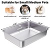 FUTAM Stainless Steel Litter Box Small to Medium,17.5" x 13.5"