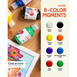 Fantastory Tempera Paint for Kids 8 Colors (8.4 oz Each) Washable Tempera Paint, Kids Poster Paint Sponge Painting, Non-Toxic Kids Paint Finger Paints Hand Paints Bottles Gifts (8 Colors 8.4 oz)