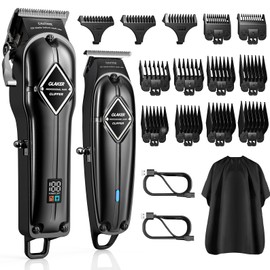 GLAKER GLAKER Hair Clippers for Men Professional - Cordless Clippers and Trimmers Set, Complete Barber Kit for Hair Trimming & Beard Grooming, Mens Haircutting Kits for Blending & Fade Cuts