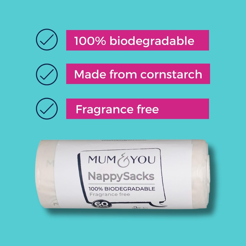Mum & You 100% biodegradable Nappy Sacks -4 Pack