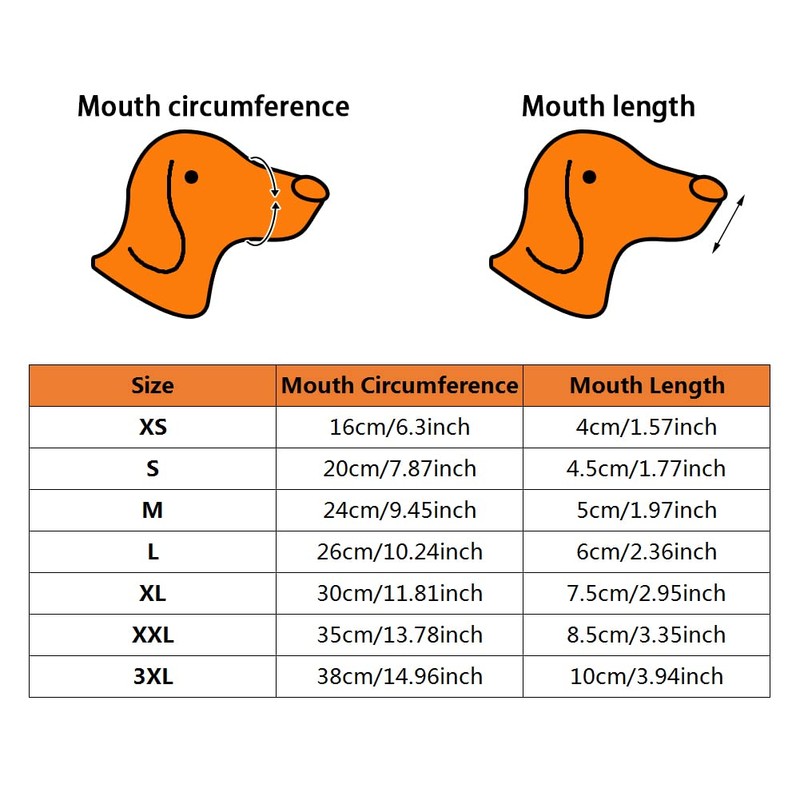 QIRUIRED Dog Muzzle Adjustable Straps Soft Basket Muzzles Prevent Biting