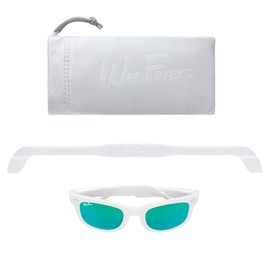 WeeFarers Polarized Children's Sunglasses - (Ages 0-1y, White w/ Sea Green)