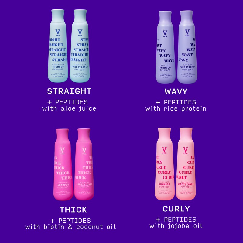 V&Co. Beauty Wavy Hair Nourishing Shampoo with Peptide Technology, 12