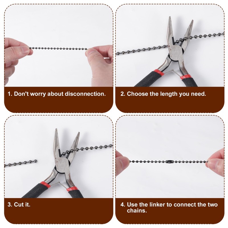 2pcs Ceiling Fan Pull Chain Extensions, 13 Inch Ceiling Fan