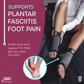 Modetro Socks - 1 ﻿Pair(s) of Ankle Compression Socks for Ankle Support & Foot Discomfort Relief, Dotted Black - Large