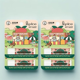 Mentholatum Lip Ice Fruit KKKIM Lip Balm Grapefruit Tea, 3.5g, 4 pieces / 멘소래담 립아이스 과일 KKKIM 립밤 자몽티, 3.5g, 4개