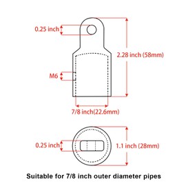 METRAXION Stainless Steel 316 Bimini Top Cap External Eye End 2 Pcs 7/8 inch Marine Grade Boat Bimini Top Hardware Fittings Round Tube Canopy Parts with L Shape Hex Key