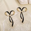 Bow Drop Earrings for Women Black Ribbon Earrings Bowknot Earrings