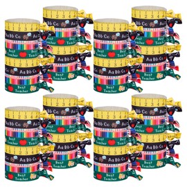 48 pieces Teaching Hair Tie Elastic Ribbon Ponytail Holder Teacher Survival Kit Hair Accessories Gift for Teacher Women Girls Teachers Festival Christmas Gift