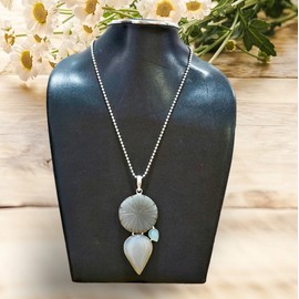 Chalcedony Gemstone Handmade Fashion Necklace For Women 925 Sterling Silver Pendant from Tibetan Silver
