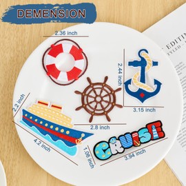 Cruise Ship Iron on Embroidered Patches,Cruise Essentials Accessories Decorations Decor, Anchor Ship Wheel Embroidery for Clothing Shirt hat Travel Bags Fish Extender Hanger