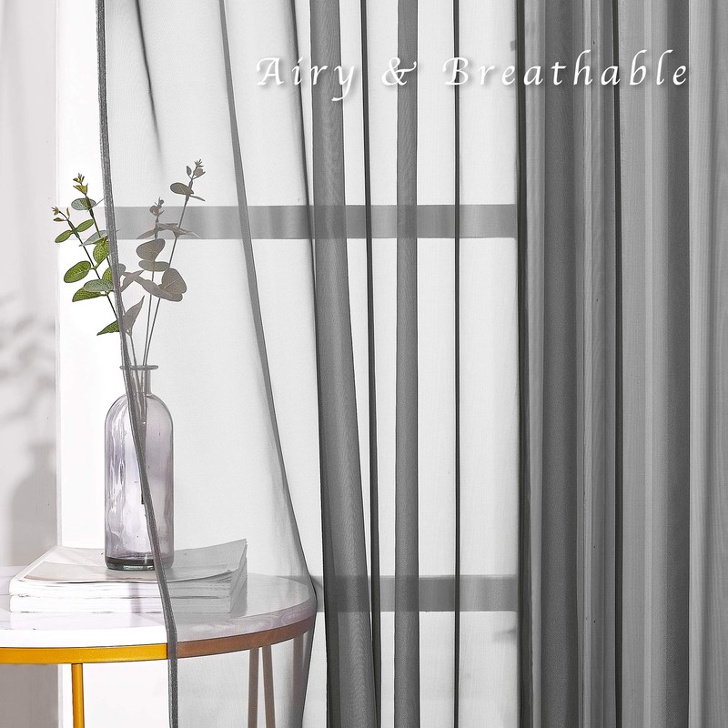 NICETOWN 45 Inch Sheer Curtains - Grommet Top Window Treatment