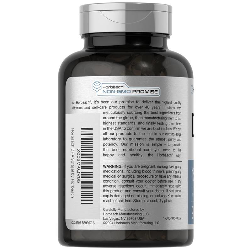 Horbaach DHA Supplement 1500mg | 90 Softgels | EPA, Omega