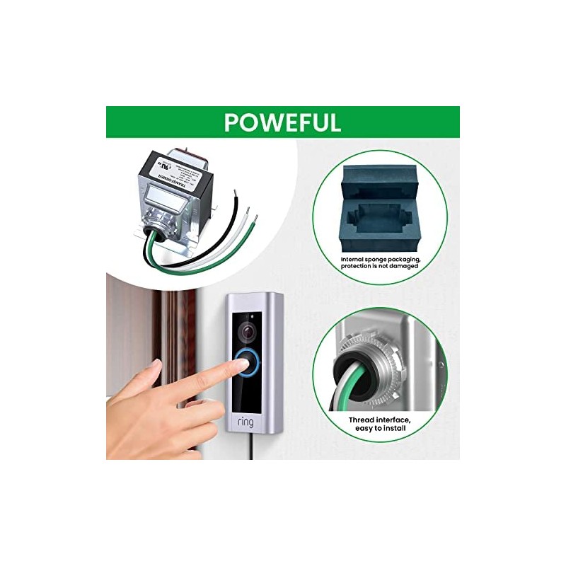 XXSZHY 16V 30VA Doorbell Transformer Hardwired Compatible with Ring Video
