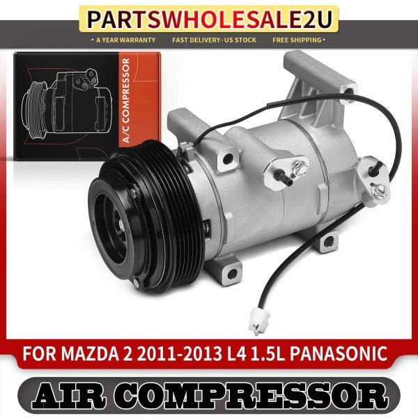 Unbranded A/C Compressor with 6-Groove Pulley & Clutch for Mazda