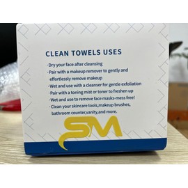 SM Face Towels XL, Disposable Dry Makeup Removing Wipes, Super Soft for Sensitive Skin 50 Count
