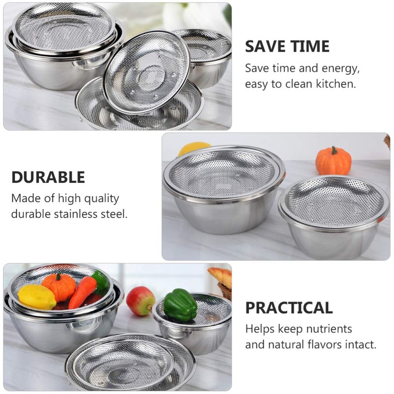 Insert Stainless Steel Insert Kitchen Sieve Fruit Sieve Vegetable Washing