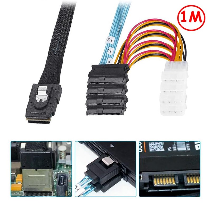 Bolwins P47CS Mini SAS 36-Pin Male (SFF-8087) to 4x 29-Pin