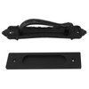 Sliding Barn Door Handle Aluminum Alloy Black Punch Free Double