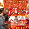 Sursurprise Fire Engine 3rd Birthday Decorations for Boy, Sound the