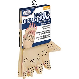 North American Health + Wellness Magnetic Therapy Gloves-Tan-Large