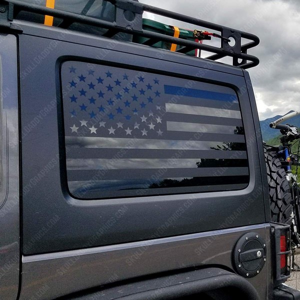 Skull Daddy Graphics PRECUT Hard top American Window Flag Decals