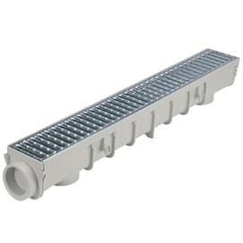 NDS Pro Series Channel Drain Kit, 5-1/2 in. X 39-3/8 in. Deep Profile Channel, Galv. Steel Grates, End Caps/Outlet, 5 in