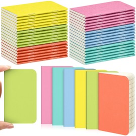 Outus 36 Pcs Pocket Notebook Mini Journal 2.5" x 4" Kraft Paper Mini Notepad Bulk Softcover Pocket Notepad Memo Diary Subject Notebooks for Student Traveler School(Candy Color, Blank Cover)