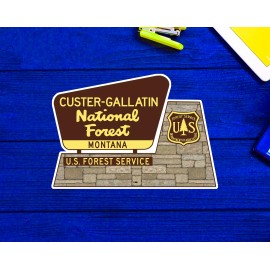 Custer Gallatin National Forest Montana Sign Sticker 4"