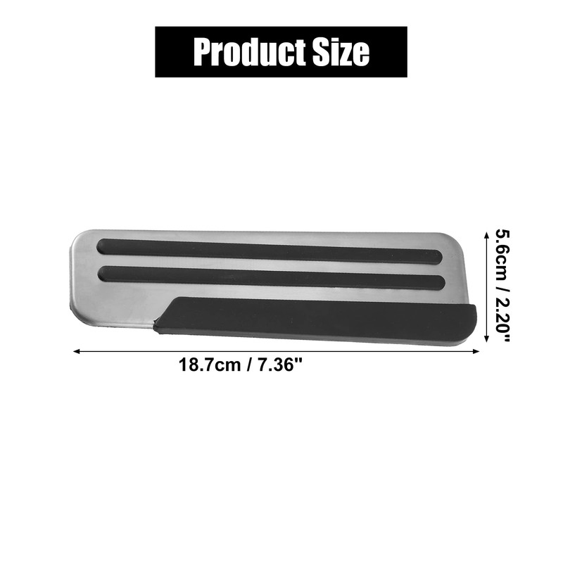 A ABSOPRO Foot Pedal Cover Non-Slip No Drill Metal Silver